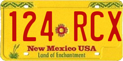 NM license plate 124RCX