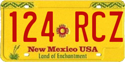 NM license plate 124RCZ