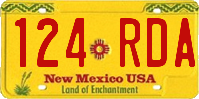 NM license plate 124RDA