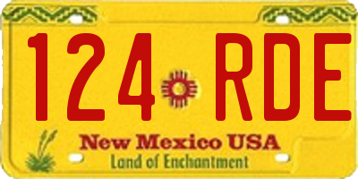 NM license plate 124RDE