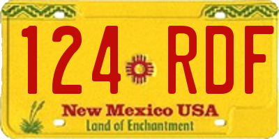 NM license plate 124RDF