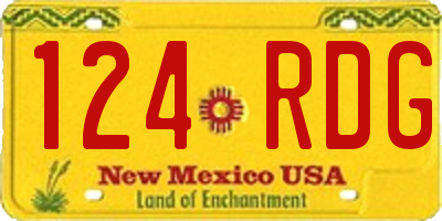 NM license plate 124RDG