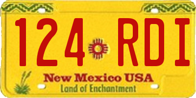 NM license plate 124RDI