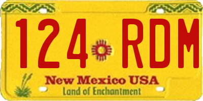 NM license plate 124RDM