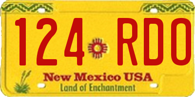 NM license plate 124RDO