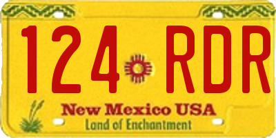 NM license plate 124RDR