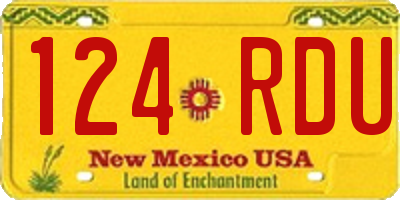 NM license plate 124RDU