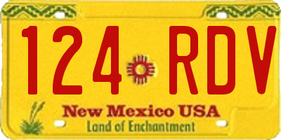 NM license plate 124RDV