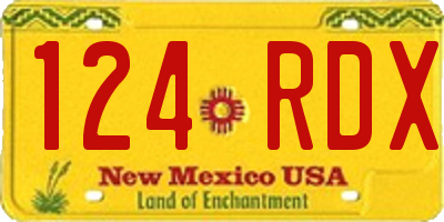 NM license plate 124RDX