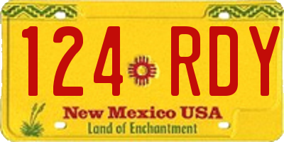 NM license plate 124RDY