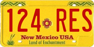 NM license plate 124RES