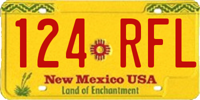NM license plate 124RFL