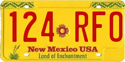 NM license plate 124RFO