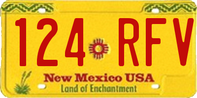 NM license plate 124RFV