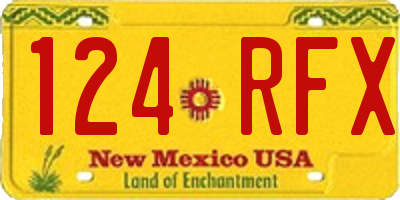 NM license plate 124RFX