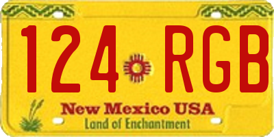 NM license plate 124RGB