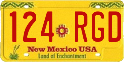 NM license plate 124RGD