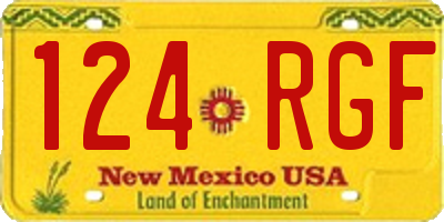 NM license plate 124RGF