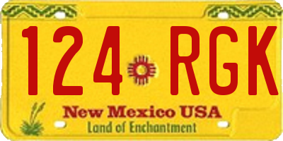 NM license plate 124RGK