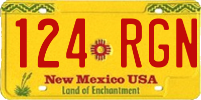 NM license plate 124RGN