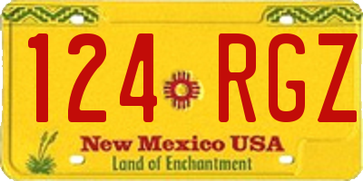NM license plate 124RGZ