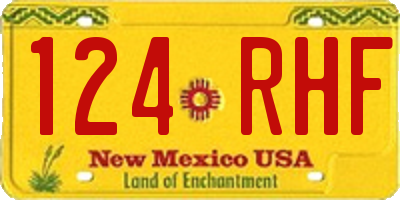 NM license plate 124RHF