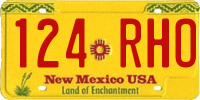 NM license plate 124RHO