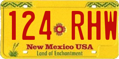 NM license plate 124RHW