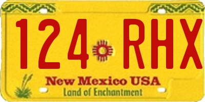 NM license plate 124RHX