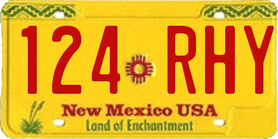 NM license plate 124RHY