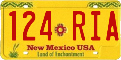 NM license plate 124RIA