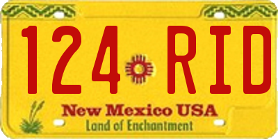 NM license plate 124RID