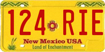 NM license plate 124RIE