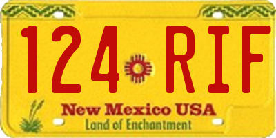 NM license plate 124RIF