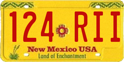 NM license plate 124RII