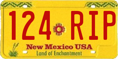 NM license plate 124RIP