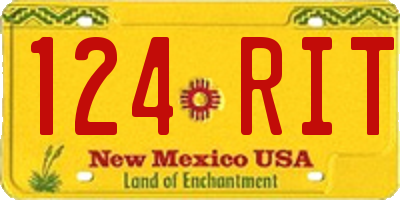 NM license plate 124RIT