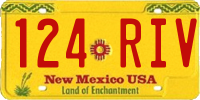 NM license plate 124RIV