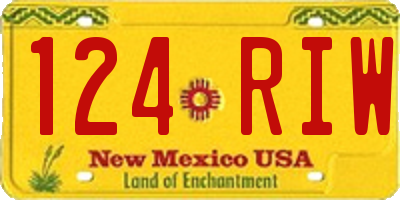 NM license plate 124RIW