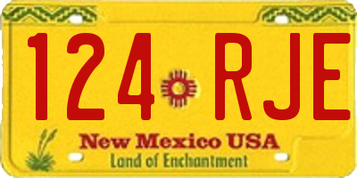 NM license plate 124RJE