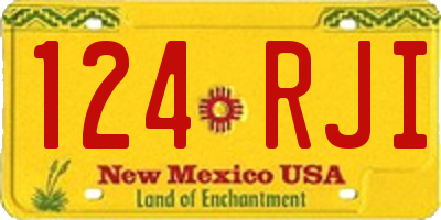 NM license plate 124RJI