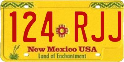 NM license plate 124RJJ