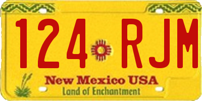 NM license plate 124RJM