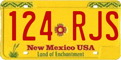 NM license plate 124RJS