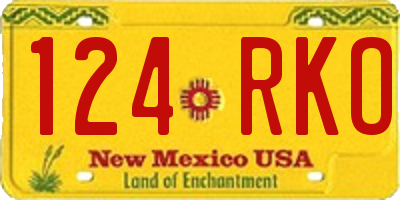 NM license plate 124RKO