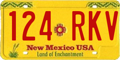 NM license plate 124RKV