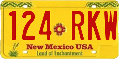 NM license plate 124RKW