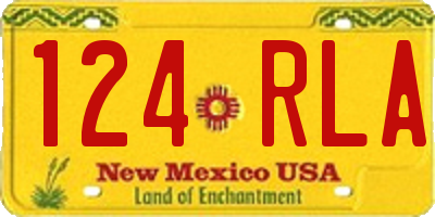 NM license plate 124RLA