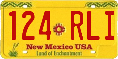 NM license plate 124RLI
