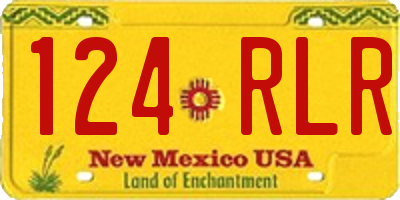 NM license plate 124RLR